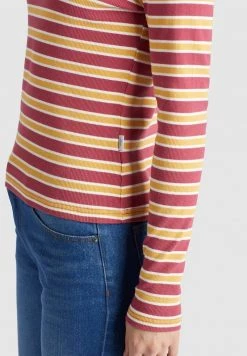 Khujo Femme SICHUAN T Shirt à Manches Longues Rosa Ocker Gestreift -Khujo Soldes 8ee95ad5ae4d4309ae698f006696ced7