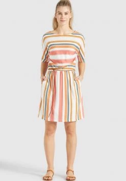 Khujo Femme GABY Robe En Jersey Mehrfarbig Gestreift -Khujo Soldes 908e5a987a5f48628433a16e4146f3da