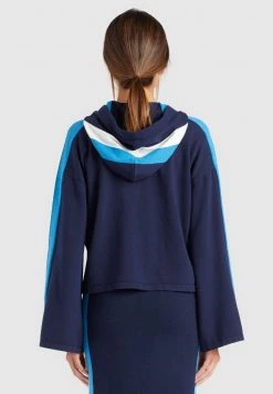 Khujo Femme ZENGINA Sweat à Capuche Blue/white -Khujo Soldes 982e5bfc25574d47b3975cdef2fd908e