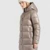 Khujo WENCKE SHINY Veste D'hiver Taupe Glänzend Femme