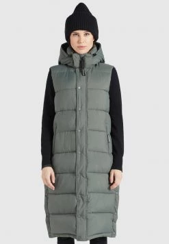 Khujo Femme MAGNETA MATT Veste Sans Manches Graugrün