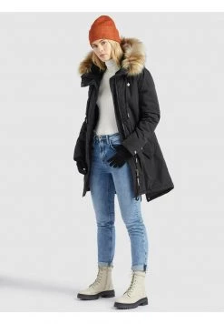 Khujo Femme CODISH Veste D'hiver Schwarz -Khujo Soldes 9c902c1aff4d4f1b96e777d326c8fc39