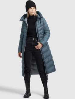 Khujo INGRAM SHINE Veste D'hiver Blaugrau Femme -Khujo Soldes a460d13d77374667b9ce353a28256f03