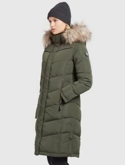 Khujo Femme LUBECK LONG5 Veste D'hiver Dunkeloliv -Khujo Soldes a5f059a566384bcf956ab99d9e90806c