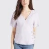 Khujo Femme GIOVANNA Blouse Flieder Weiß Gepunktet -Khujo Soldes a89bcf6b9e644b519bc449ead5da8ec5
