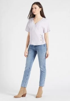 Khujo Femme GIOVANNA Blouse Flieder Weiß Gepunktet -Khujo Soldes a8ed323679c94409825695f749810cdf