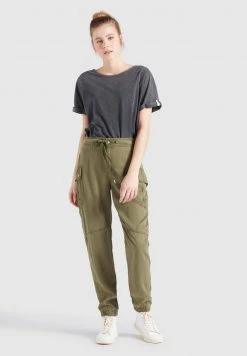 Khujo JOSLIN Pantalon Cargo Khaki Gewaschen Femme