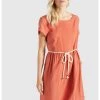 Khujo Femme ASBA Robe De Jour Terrakotta -Khujo Soldes aa334ae7a44943a39e773f687719fdda