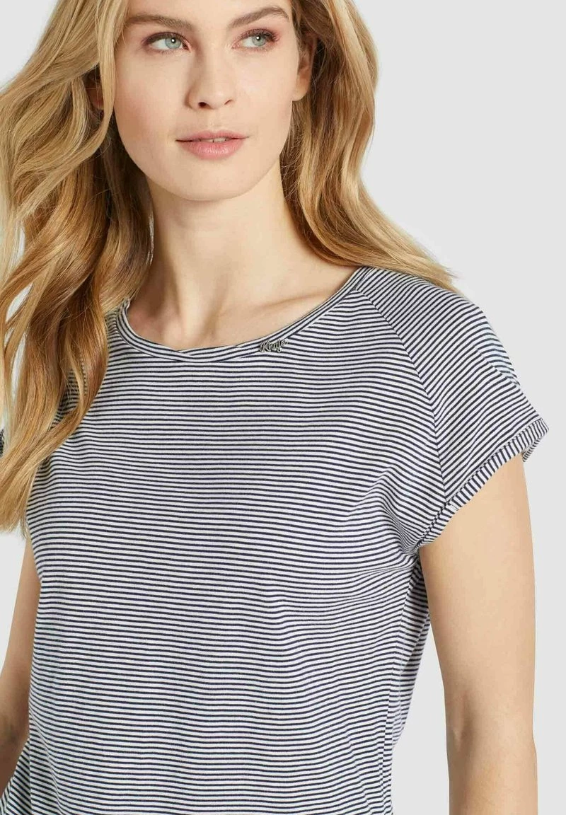 Khujo BABSI T Shirt Imprimé Weiß Blau Gestreift Femme 7 Khujo BABSI T Shirt Imprimé Weiß Blau Gestreift Femme – Image 5
