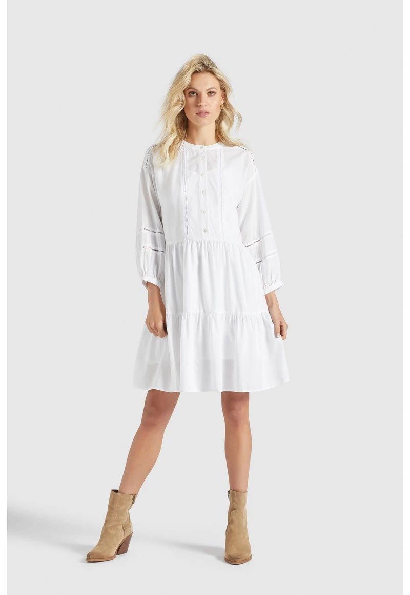 Khujo Femme CREPES Robe De Jour Weiß 4 Khujo Femme CREPES Robe De Jour Weiß â€“ Image 2