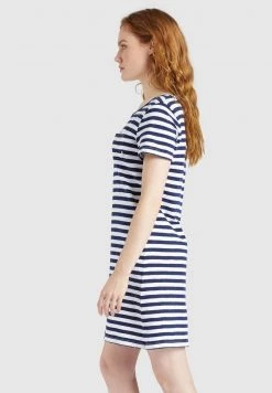 Khujo Femme VAISHALI Robe En Jersey Blau Gestreift -Khujo Soldes b297f94f4c0b4a598f51d097fab863e7
