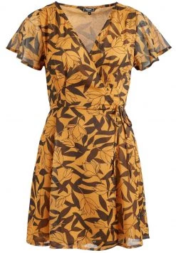 Khujo Femme VARVARA Robe De Jour Orange/black -Khujo Soldes b8833a6fd919453289005a4154da51c2