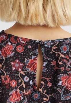 Khujo Femme LERATO Blouse Dunkelblau Gemustert -Khujo Soldes b98445b6e6474b1f9dd3c94b1582060d