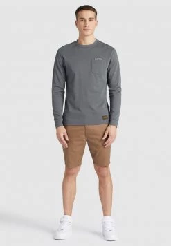 Khujo Homme LONGSLEEVE TARRAGON T Shirt à Manches Longues Washed Grey