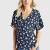 Khujo GIOVANNA Blouse Blau Weiß Geblümt Femme 1 Khujo GIOVANNA Blouse Blau Weiß Geblümt Femme -Khujo Soldes bcae584c44ec4ce2b892ee45d6f8ea46