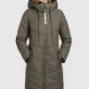 Khujo ARIBAY Veste D'hiver Dunkeloliv Femme -Khujo Soldes bdb0b3371e6941639ab36725881ebb48