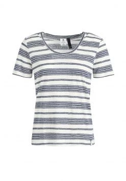 Khujo PERGOLA T Shirt Basique Naturweiß Dunkelblau Gestreift Femme -Khujo Soldes be19fe2c221d403a8a9f9a42fca317cb