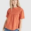 Khujo Femme TINCA Blouse Terrakotta -Khujo Soldes c0437c3ecb084cac9700f1be3690a845
