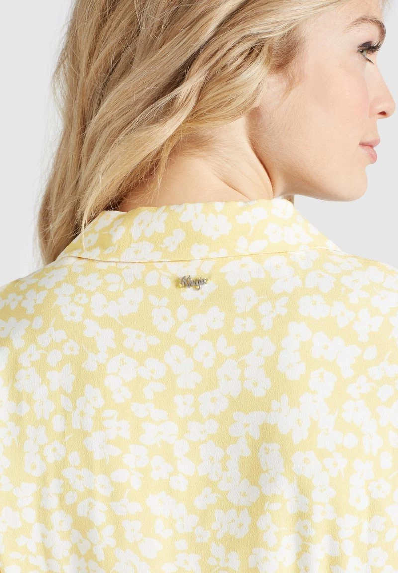 Khujo Femme GOYA Robe Chemise Gelb Weiß Geblümt 8 Khujo Femme GOYA Robe Chemise Gelb Weiß Geblümt – Image 6