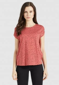 Khujo Femme TALAJA T Shirt Imprimé Rosa Schwarz Gemustert
