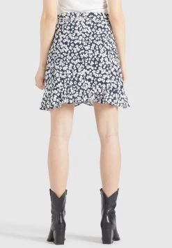 Khujo UNDINE Jupe Trapèze Dunkelblau Weiß Geblümt Femme -Khujo Soldes c6262db96da646c986e5b5f9f1515b7e