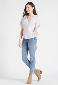 Khujo Femme GIOVANNA Blouse Flieder Weiß Gepunktet -Khujo Soldes c73178f19b974bdca076c5c31a88ae76