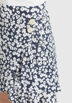 Khujo UNDINE Jupe Trapèze Dunkelblau Weiß Geblümt Femme -Khujo Soldes c9cce63f929e4e10925cfbaa39613f18