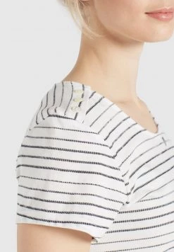 Khujo Femme RAFAELA T Shirt Imprimé Weiß Schwarz Gestreift -Khujo Soldes cecfcb76bce04e8291b905ceed1f2a24