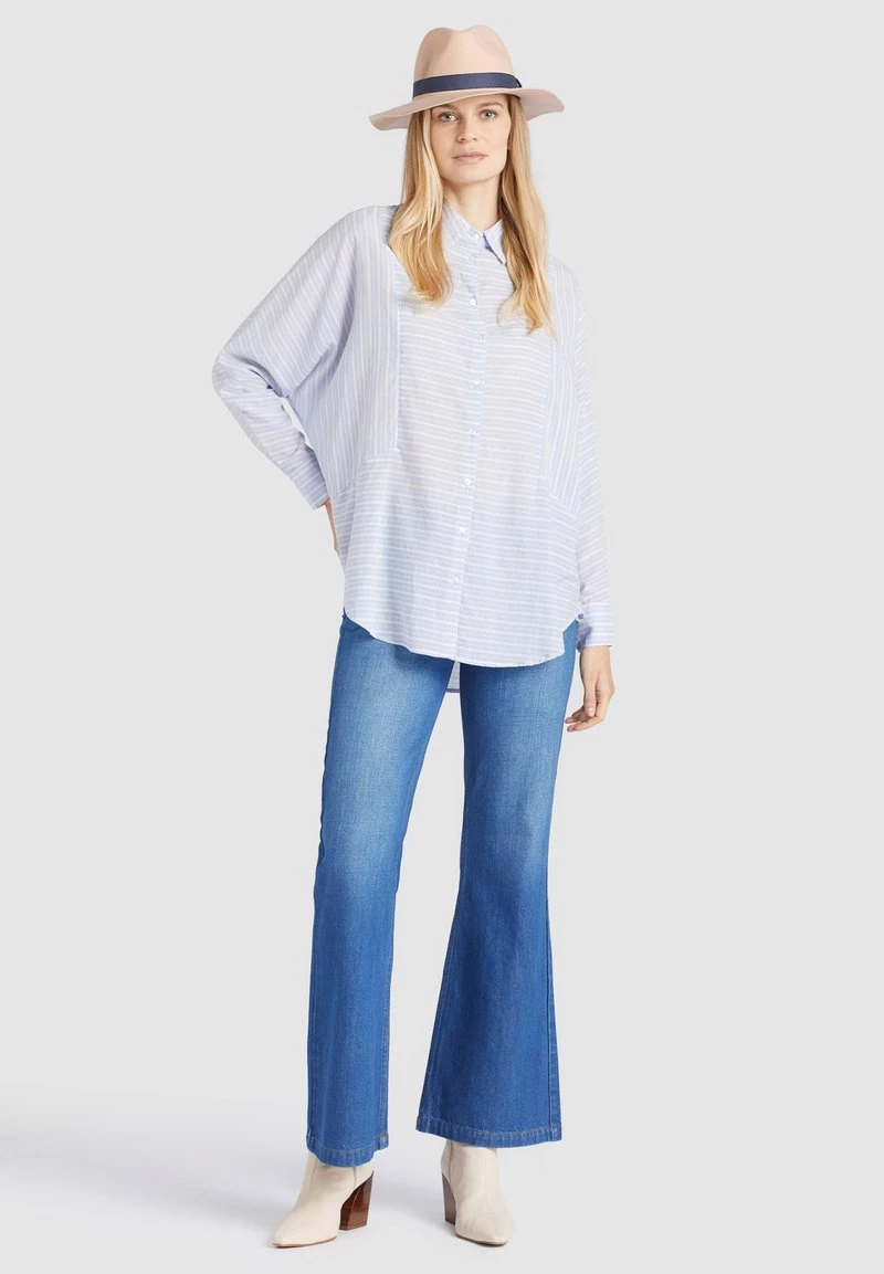 Khujo HINDE Chemisier Blue/white Femme 4 Khujo HINDE Chemisier Blue/white Femme – Image 2