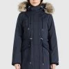 Khujo HARUNA Veste D'hiver Dunkelblau Femme -Khujo Soldes d63c71e1ac9e4c7ca5d0f32b664e5c11