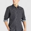 Khujo WAITE Chemise Schwarz Gestreift Homme