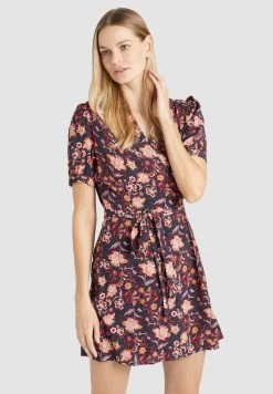 Khujo Femme FROMMET Robe De Jour Orange Rot Gemustert