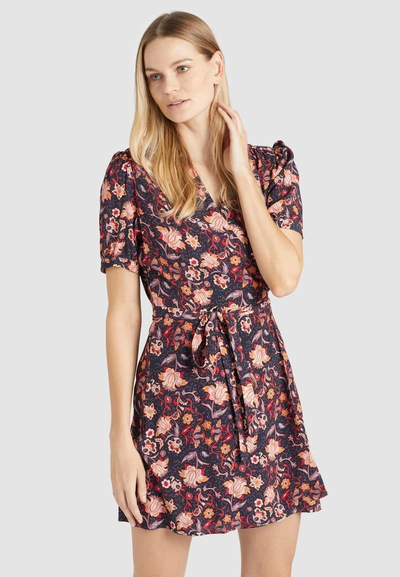 Khujo Femme FROMMET Robe De Jour Orange Rot Gemustert 3 Khujo Femme FROMMET Robe De Jour Orange Rot Gemustert