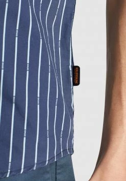 Khujo Homme SKELTON Chemise Blue -Khujo Soldes dd98f600684e40749865407c79e082db