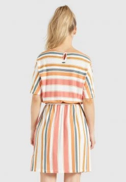 Khujo Femme GABY Robe En Jersey Mehrfarbig Gestreift -Khujo Soldes de4fadc103e940c3bc847367f2849b17