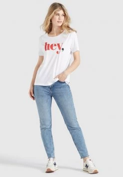 Khujo Femme BANANI HEY T Shirt Imprimé Weiß -Khujo Soldes e1f9b5f6630c48c6a9717fefa2135241