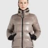 Khujo BLONDIE Veste D'hiver Taupe Glänzend Femme -Khujo Soldes ec6c964ebdb9440698bb48664c601c9d