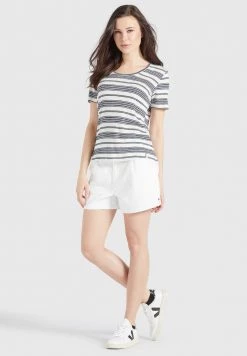 Khujo PERGOLA T Shirt Basique Naturweiß Dunkelblau Gestreift Femme -Khujo Soldes edcc70b59a3b495f9164d9562c3dec2c