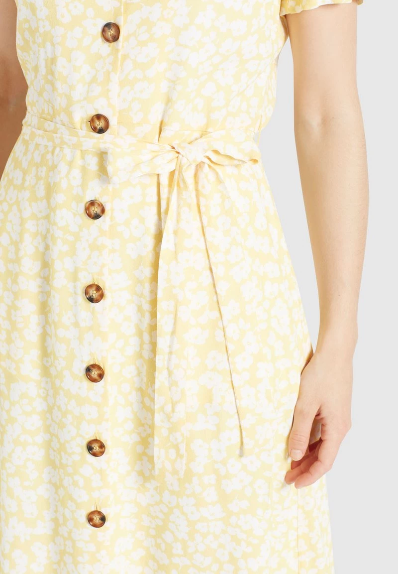 Khujo Femme GOYA Robe Chemise Gelb Weiß Geblümt 9 Khujo Femme GOYA Robe Chemise Gelb Weiß Geblümt – Image 7