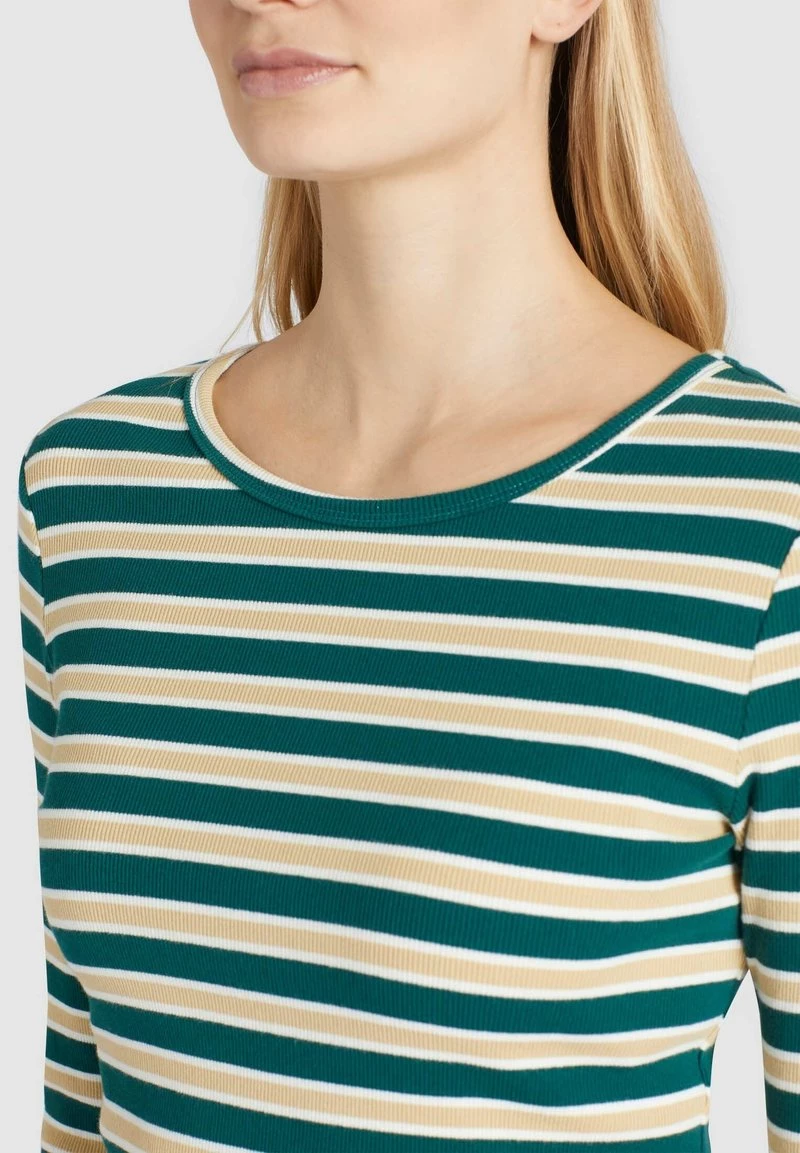 Khujo SICHUAN T Shirt à Manches Longues Grün Beige Gestreift Femme 9 Khujo SICHUAN T Shirt à Manches Longues Grün Beige Gestreift Femme – Image 7