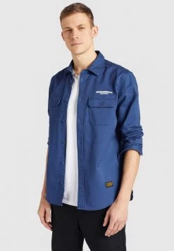 Khujo Homme ROGER Chemise Blue 16 Khujo Homme ROGER Chemise Blue -Khujo Soldes f6a4824392454f249673e1fe824f5933