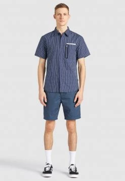 Khujo Homme SKELTON Chemise Blue -Khujo Soldes f7784c4e78bd49d2bf3f583a1104919d