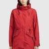 Khujo Femme FELINA Veste Imperméable Rot -Khujo Soldes fc9e0d67184a4ac39fb1028676d055b9